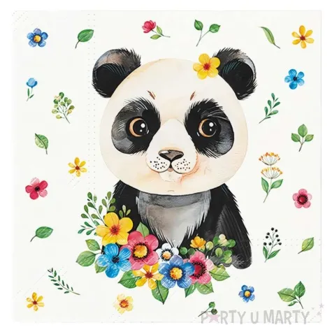 serwetki papierowe panda i kwiaty paw 33 cm 20 szt