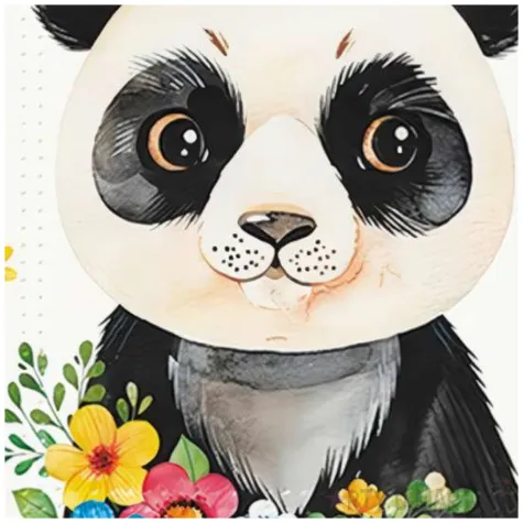 serwetki papierowe panda i kwiaty paw 33 cm 20 szt