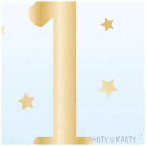 serwetki papierowe roczek chlopca niebiesko zloty amscan 33 cm 16 szt