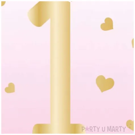 serwetki papierowe roczek dziewczynki rozowo zloty amscan 33 cm 16 szt