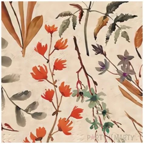 serwetki papierowe rosliny jesieni kraftowy paw 33 cm 20 szt