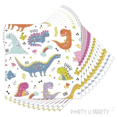 serwetki papierowe urocze dinozaury maki 33 cm 20 szt