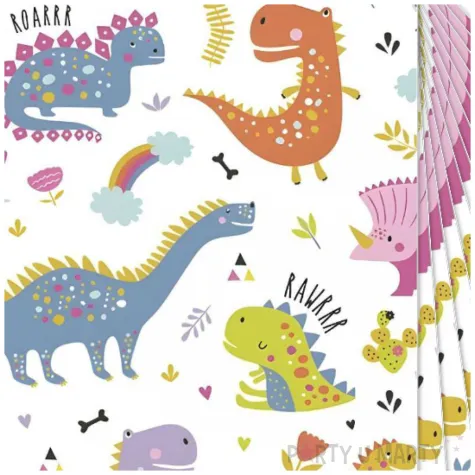 serwetki papierowe urocze dinozaury maki 33 cm 20 szt