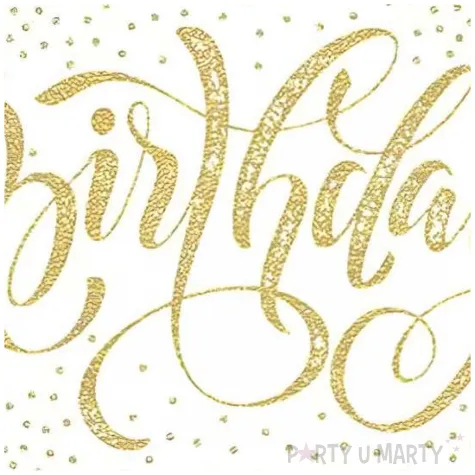 serwetki papierowe urodziny kropki bialy zloty maki 33 cm 20 szt