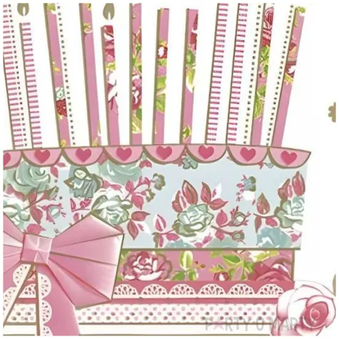 serwetki papierowe urodziny tort bialy maki 33 cm 20 szt