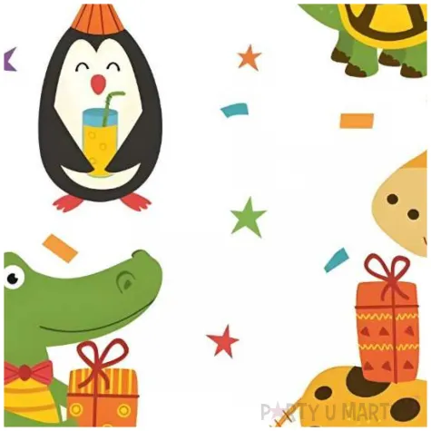 serwetki papierowe urodziny urocze zwierzeta bialy maki 33 cm 20 szt