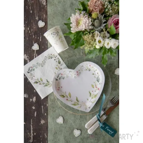 serwetki papierowe wedding bunting serce roslinne santex 33 cm 20 szt