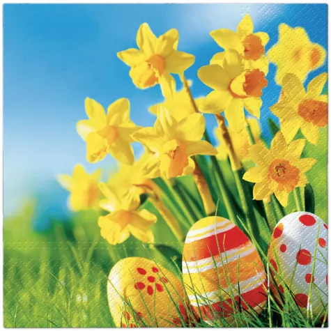 serwetki papierowe wielkanoc zonkile i pisanki paw 33 cm 20 szt