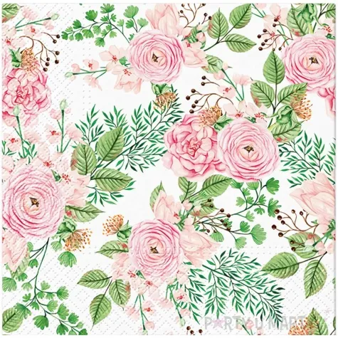 serwetki papierowe wiosenne kwiaty rozy paw 33 cm 20 szt