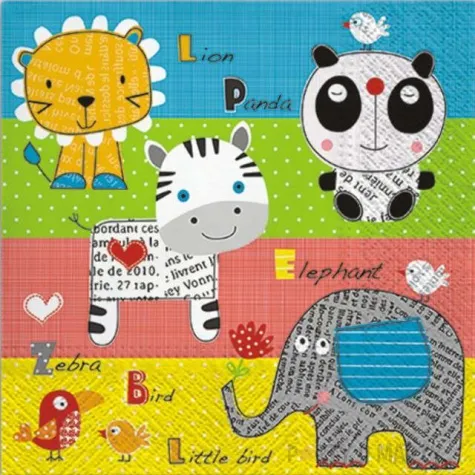 serwetki papierowe zwierzatka childrens world paw 33 cm 20 szt