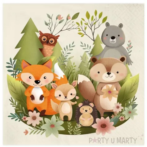 serwetki papierowe zwierzeta lesni przyjaciele partypal 33 cm 10 szt