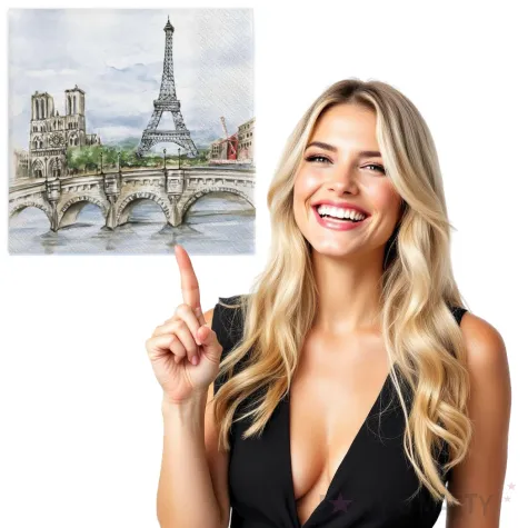 serwetki paryz w akwarelach maki 33 cm 20 szt