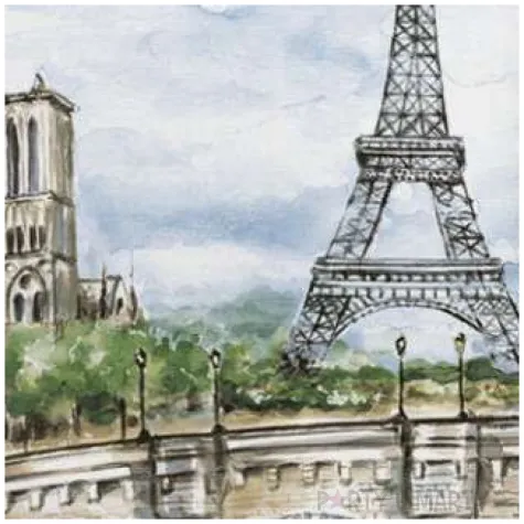 serwetki paryz w akwarelach maki 33 cm 20 szt
