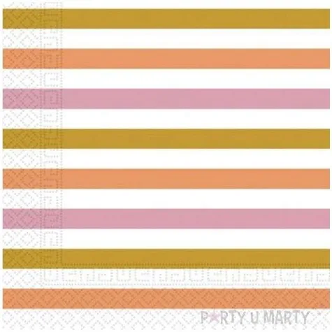 serwetki pasiaki metaliczne procos 33 cm 20 szt