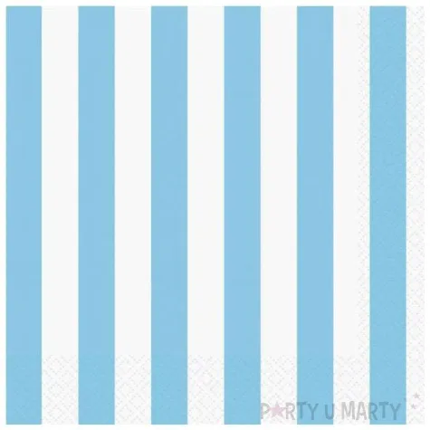 serwetki paski blekitne 33 cm 16 szt