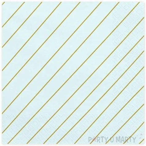 serwetki paski blekitne partydeco 33 cm 20 szt