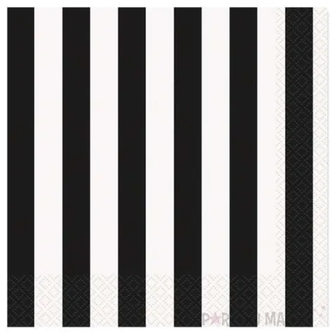 serwetki paski czarne 33 cm 16 szt