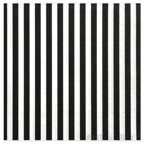 serwetki paski czarne 33 cm 20 szt
