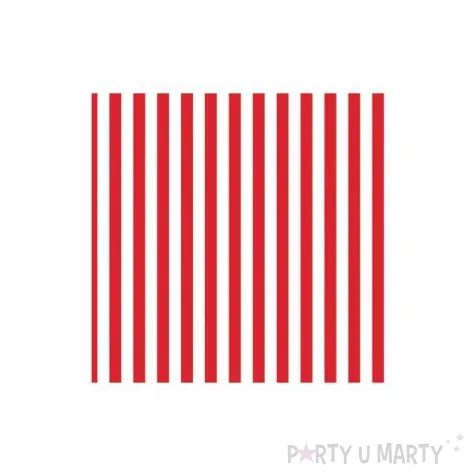 serwetki paski czerwone 33 cm 20 szt