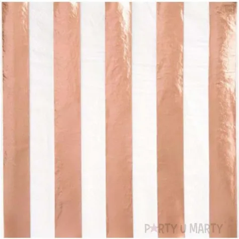 serwetki paski unique rozowo zlote metaliczne 33 cm 16 szt