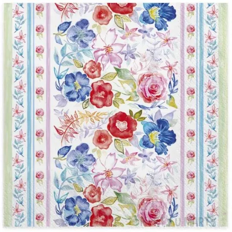 serwetki pastelowa kwiecisty dywan maki 33 cm 20 szt