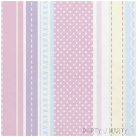 serwetki pastelowe pask i kropkii maki 33 cm 20 szt