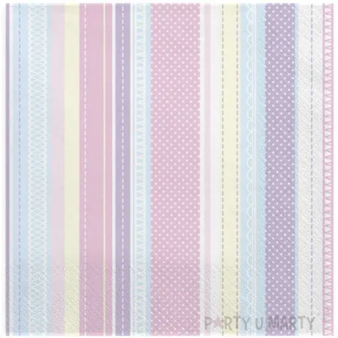 serwetki pastelowe pask i kropkii maki 33 cm 20 szt