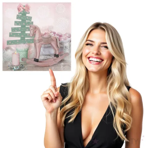 serwetki pastelowy konik i choinka maki 33 cm 20 szt