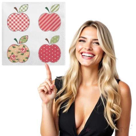 serwetki patchworkowe jablka maki 33 cm 20 szt