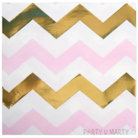 serwetki pattern works pink chevron neviti 33 cm 16 szt