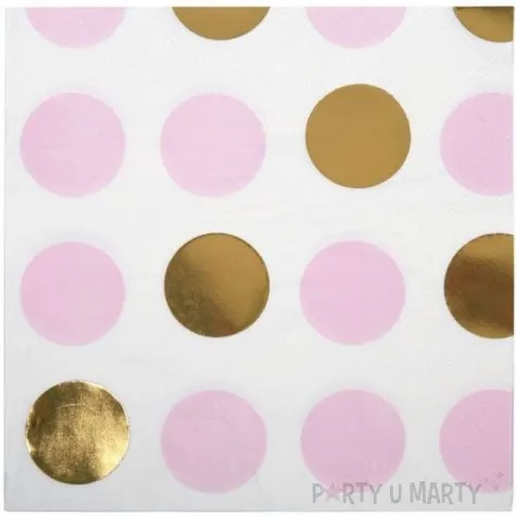 serwetki pattern works pink dots neviti 33 cm 16 szt