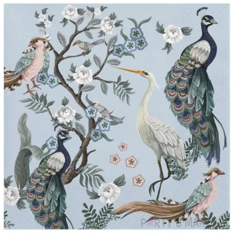 serwetki pawie wsrod roslin maki 33 cm 20 szt