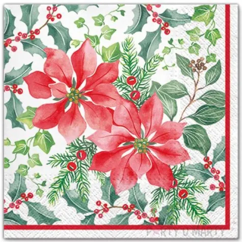 serwetki piekna poinsecja paw 33 cm 20 szt