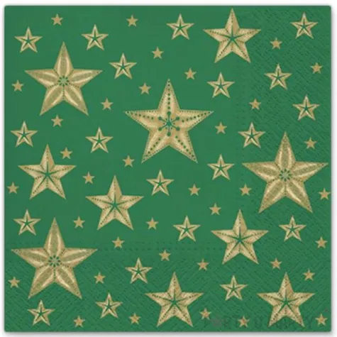 serwetki piekne gwiazdy zielony paw 33 cm 20 szt