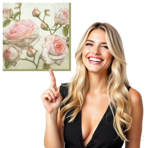 serwetki piekne roze paw 33 cm 20 szt