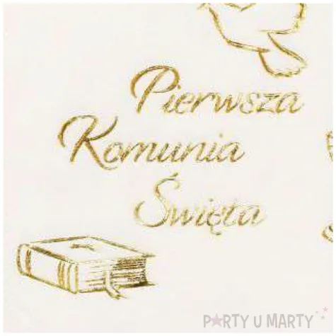 serwetki pierwsza komunia swieta ecru godan 33 cm 20 szt