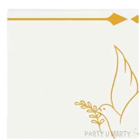 serwetki pierwsza komunia swieta golabek bialo zloty czakos 33 cm 20 szt