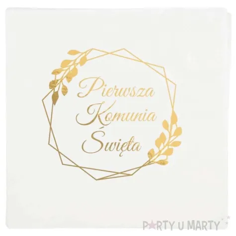 serwetki pierwsza komunia swieta golabki bialo zloty czakos 33 cm 10 szt