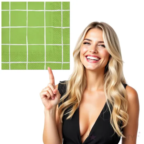 serwetki piknikowa kratka zielone paw 33 cm 20 szt