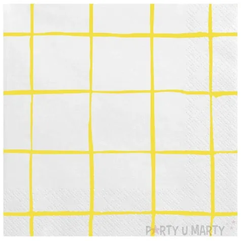 serwetki piknikowa kratka zolte paw 33 cm 20 szt