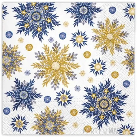 serwetki platki sniegu niebieskie paw 33 cm 20 szt