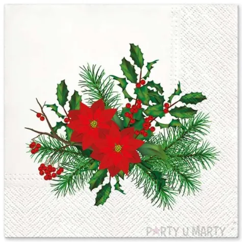 serwetki poinsecja w swieta paw 33 cm 20 szt