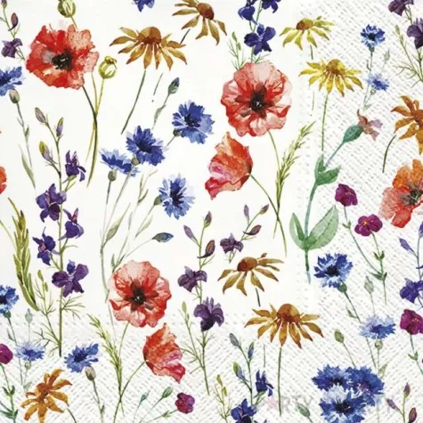 serwetki polne kwiaty paw 33 cm 20 szt