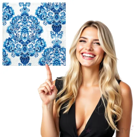 serwetki porcelanowy ornament paw 33 cm 20 szt