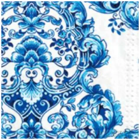 serwetki porcelanowy ornament paw 33 cm 20 szt