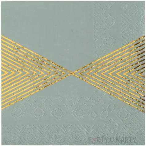 serwetki prazkowane metaliczne zielone santex 25 cm 20 szt