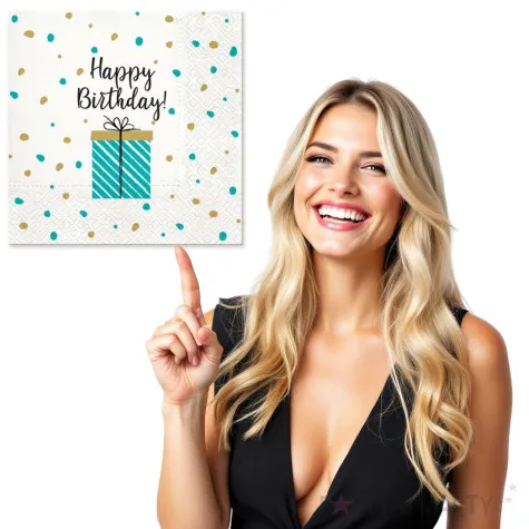 serwetki prezent urodzinowy paw 33 cm 20 szt