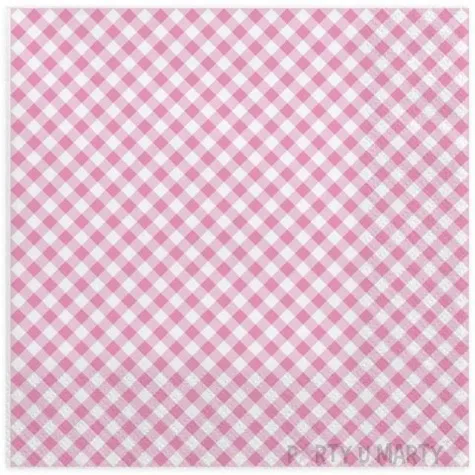 serwetki przekatne rozowe maki 33 cm 20 szt