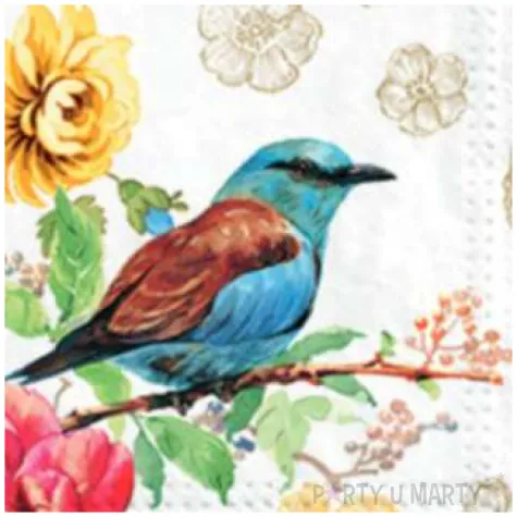 serwetki ptak w raju paw 33 cm 20 szt