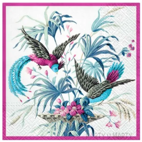 serwetki rajskie ptaki paw 33 cm 20 szt